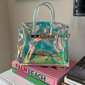 Birkin inspired summer iridescent purse! Perfect summer accessory!
